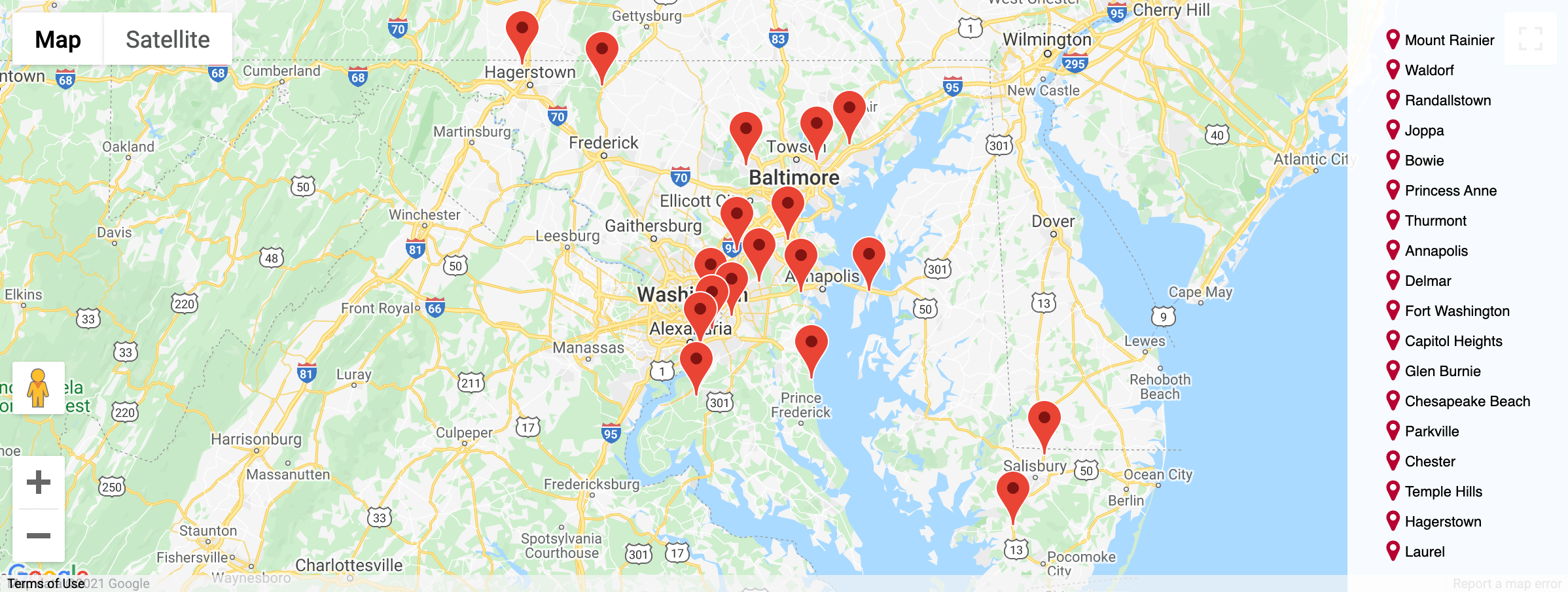map of Maryland Auto Insurance My MD Auto